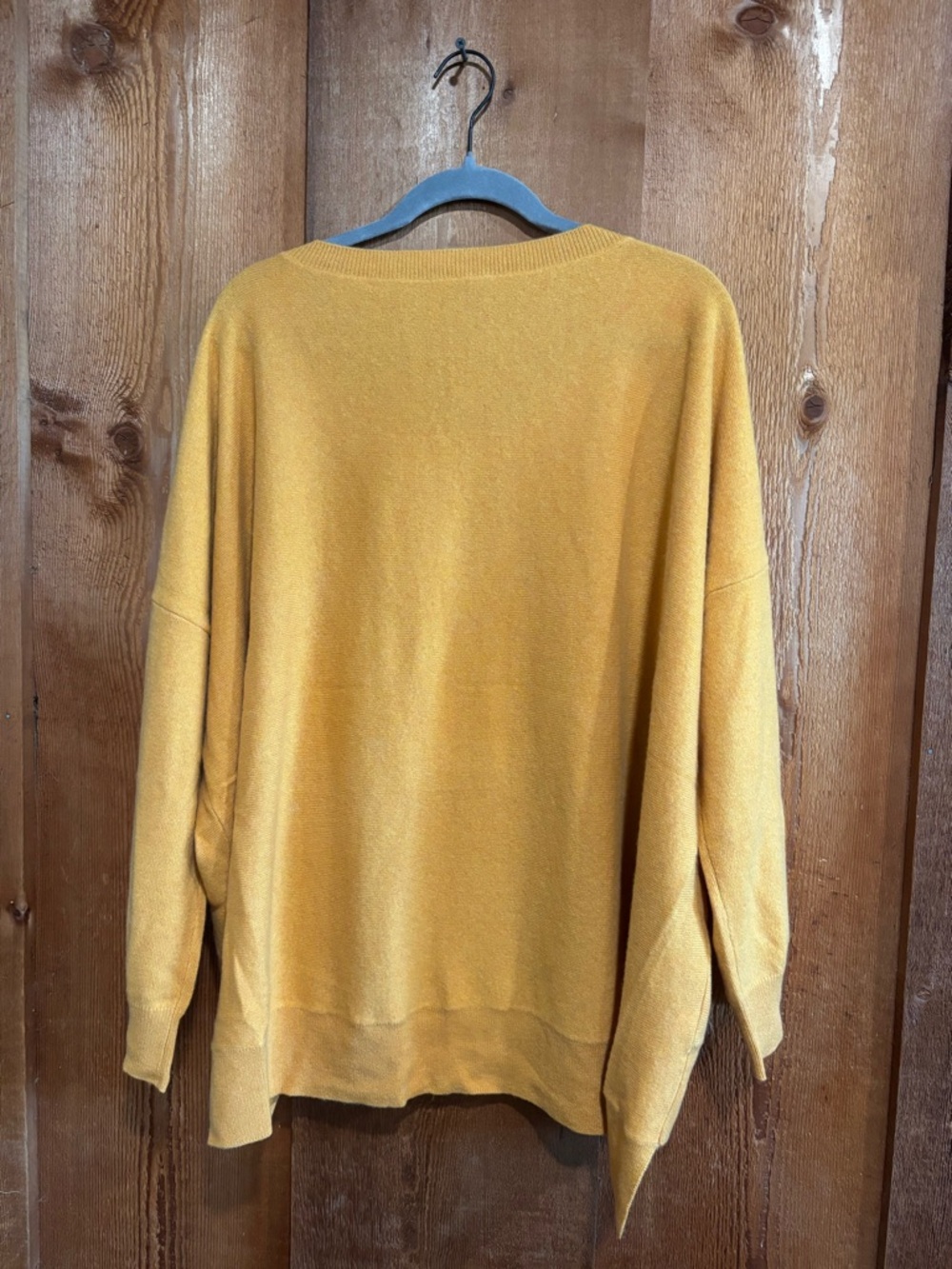 Eileen Fisher 100% Cashmere Mustard Yellow Slouchy Boxy Sweater Plus 2X - Picture 2 of 6